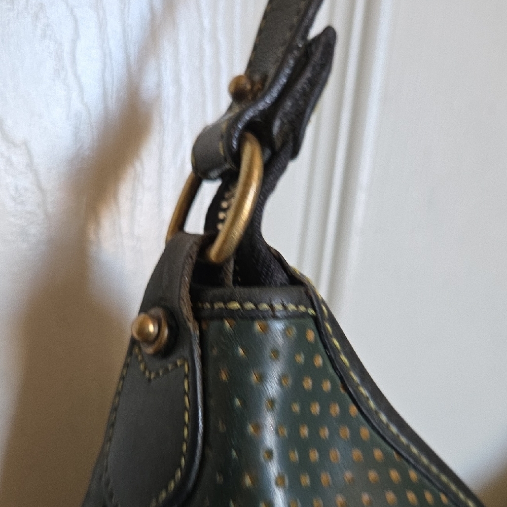 Dooney & Bourke Cabrio Dot Leather Tranquility Green Hobo Shoulder Bag Vintage - Picture 8 of 17